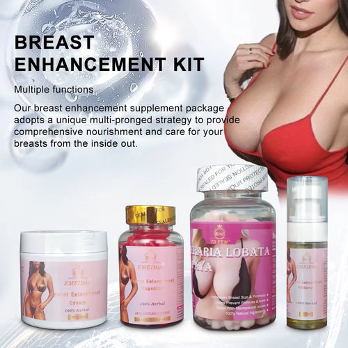 Hot Selling Private Label Herbal Supplement Chest Booster Product Set Plump Breast Enlargement Cream Capsule Gummy Oil Set